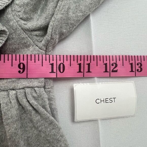 Carter's Baby Girl Long Sleeve Gray Embroidered Dress 12 months - Picture 4 of 8